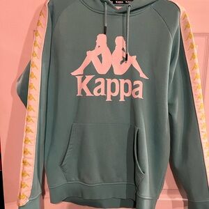 Kappa Men's Teal Logo Hoodie Sweatshirt